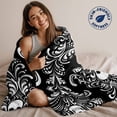 thumbnail image 2 of Black Horror Halloween Throw Blankets, Vintage White Skull Pattern Soft Fleece Blanket Decorative for Home Sofa Couch Chair Living Bedroom, 32x48 Inches,, 2 of 8