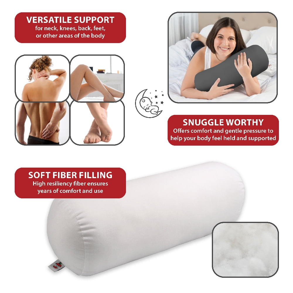 Core Products Jackson Roll Orthopedic Bolster Pillow - Neck, Back, Leg, Knee & Arm Support – Cervical & Lumbar Roll for Pain Relief, Spinal Alignment & Travel Comfort for Bed or Chair
