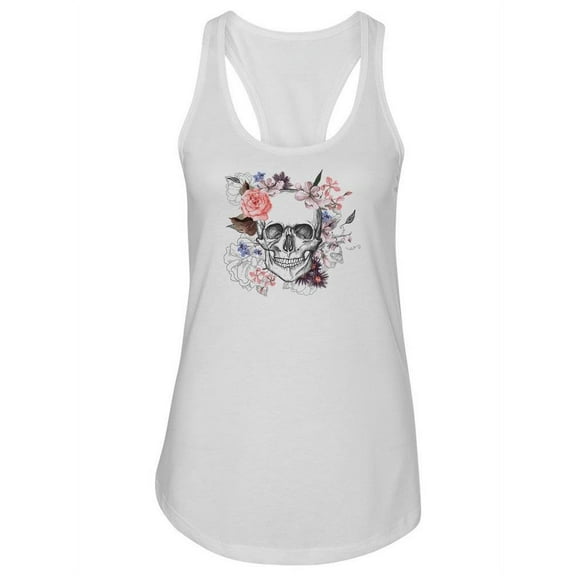 Day Of The Death With Flowers Tank Women -Image by Shutterstock, Female XX-Large