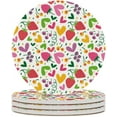thumbnail image 2 of SKYSONIC Round Drink Coasters 6 Pcs Hearts Strawberries and Raspberries Absorbent Ceramic Coaster with Cork Base for Coffee Cups for Home Decor, 2 of 6