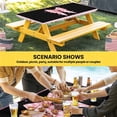 thumbnail image 6 of Pink Bowknot Table Cloths for 5 Foot Rectangle Tables, Shining Stars Vintage White Plaid Black Patio Waterproof Elastic Fitted Tablecloths, Washable Rectangular Table Cover for Camping, 6 of 8