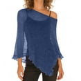 thumbnail image 2 of APEXFWDT Womens Off Shoulder Sheer Cover Ups Lightweight Mesh Shrug Summer Trendy Poncho Tops, 2 of 6