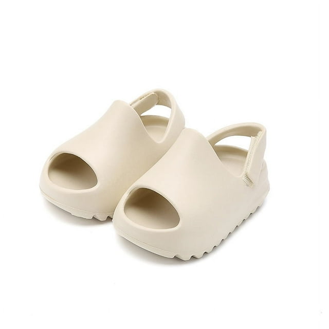 Pantuflas de coco para niños Boca de pez Sandalias de playa al aire libre con velcro para niños