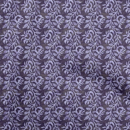 oneOone Cotton Silk Violet Fabric Asian Batik Floral Sewing Fabric By The Yard Printed Diy Clothing Sewing Supplies 42 Inch Wide