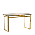 thumbnail image 5 of Tcbosik Modern Dining Table, Rectangular Kitchen Table with Tempered Glass Top and Golden Metal Legs for Living Room, 5 of 9