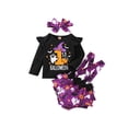 thumbnail image 1 of Baby Halloween Outfits Set Long Sleeve Sweatshirt + Suspender Shorts + Bow Headband 3 Piece Halloween Clothing Sets, 1 of 9