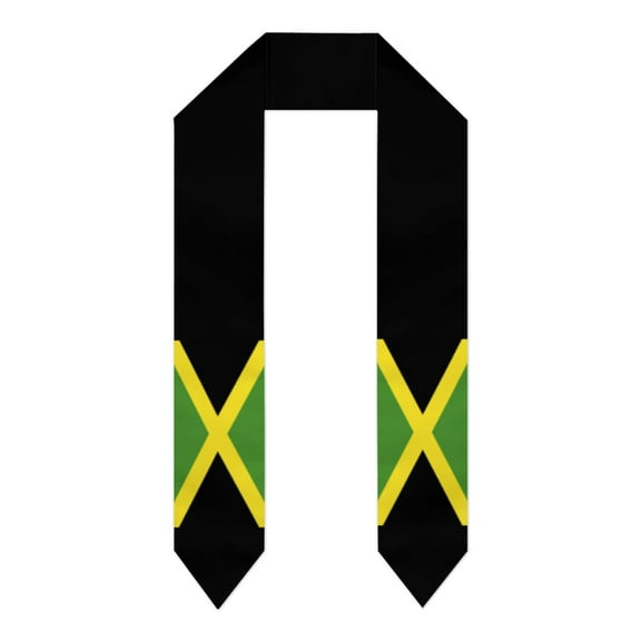 Jamaica Flag Thick Graduation Sash Stole Scarf Double Sided Honor Stole For Graduation Students Class Of 2024