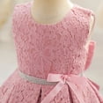 thumbnail image 4 of Vestido de niña de un año de encaje, vestido de princesa para niña de las flores, lazo, disfraz de pasarela, 4 of 6