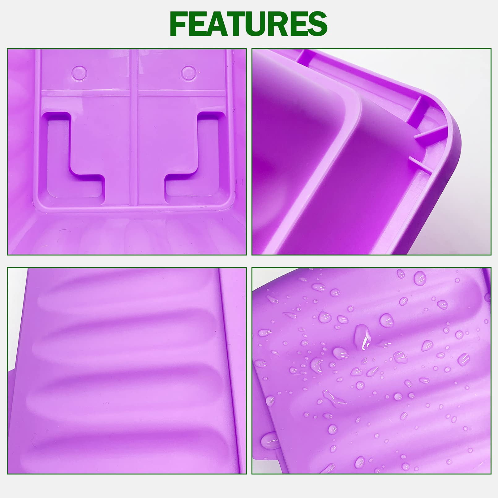 4 Pack 17" Rectangular Window Box Planter with Tray for Balcony Garden Windowsill