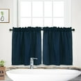 thumbnail image 1 of 2 Pcs Tier Curtain, Rod Pocket Waterproof Waffle Weave Textured Small Curtain, 1 of 7