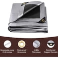 thumbnail image 4 of Tarp 10x20FT, Extra Thick 16Mil Heavy Duty Waterproof Tarps with Brass Grommets and Reinforced Edges, Tear & Fade Resistant, 100% UV Blocking Outdoor Tarp for Roof Camping Pool Boat (Silver/Black), 4 of 6