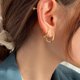 thumbnail image 4 of Pendientes circulares con personalidad y aguja de plata s925 Pendientes circulares con personalidad y diseño de nicho de temperamento coreano para mujer, 4 of 6