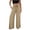Khaki(Pants), variant on No Boundarie Women's Cotton Linen Wide Leg Pants Boho Crochet Lace Side Drawstring Pants with Pockets