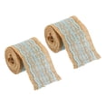 thumbnail image 1 of Unique Bargains 2.4' Wide 2.2 Yards Burlap Ribbon Lace Roll Wrapping Fabric Crafts Roll Sky Blue 2 Pack, 1 of 6