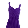 thumbnail image 4 of YEAHDOR Kids Girls Chiffon High Waist Pleated Wedding Bridesmaid Dress Pageant Birthday Party Maxi Gown Purple 16, 4 of 6