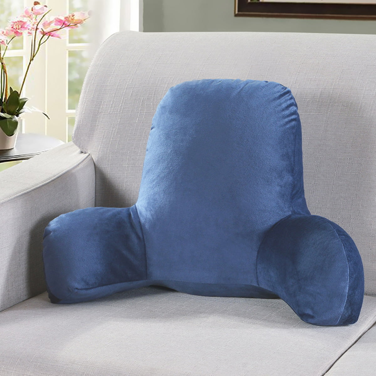 Backrest Pillow with Arms, Bed Rest Reading and Bedrest Lounge Sitting Support Pillow, Relief