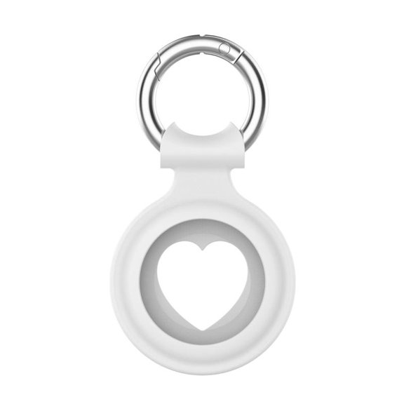 Location Tracker Soft Silicone Protective Case Skin Holder for Airtags Locator Tracker Accessory Easy Carry - White