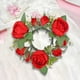 thumbnail image 3 of Anillo de vela de pilar, corona Artificial, vegetación, corona de granja, arreglo floral, flor Artificial para Decoración de mesa del hogar Rojo, 3 of 8