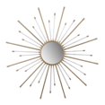 thumbnail image 1 of Benzara BM202286 Iron Mirror with Sparkled Sunburst Design, White & Gold - Large, 1 of 4