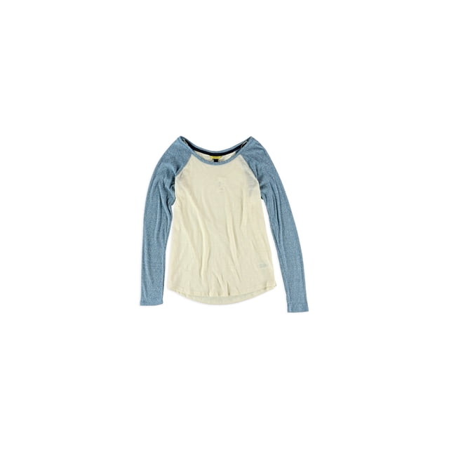 Aeropostale T-Shirt Basique Raglan LS pour Femmes, Blanc Cassé, Juniors, Très Grand