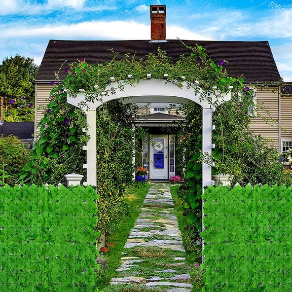 LEORX Green Faux Leaf Trellis Decorative Plant Wall Artificial Fence for Balcony Backyard Garden