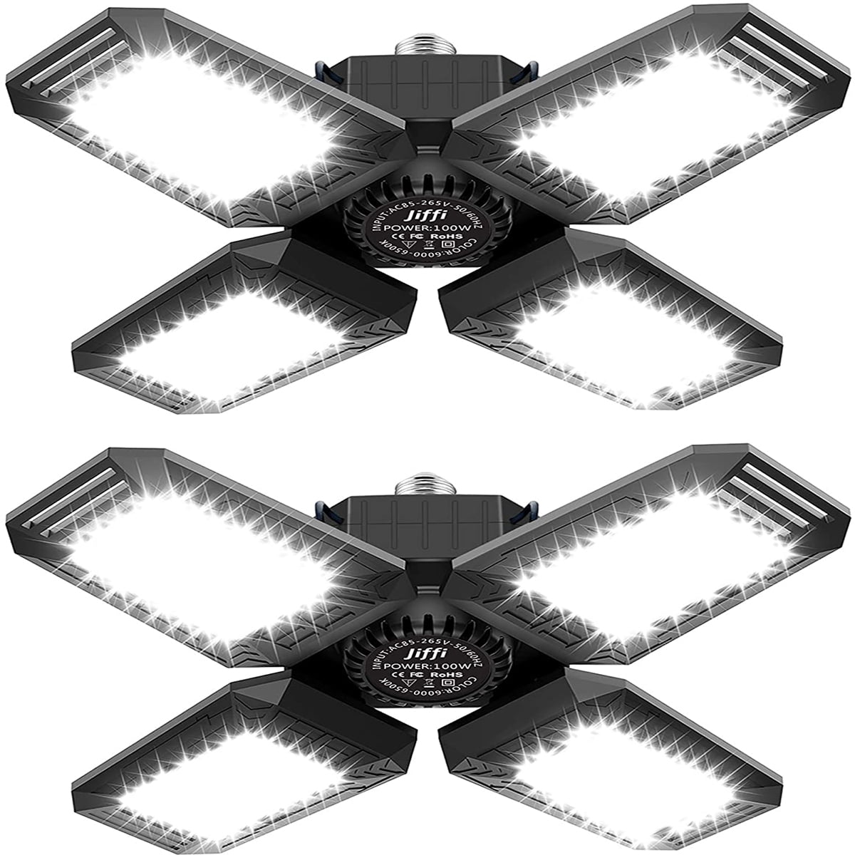 120W 12000LM LED Garage Lights, Super Bright Garage Ceiling Light W/ 4 Adjustable Deformable LED 120W 12000LM LED Garage Lights, Super Bright Garage Ceiling Light W/ 4 Adjustable Deformable LED