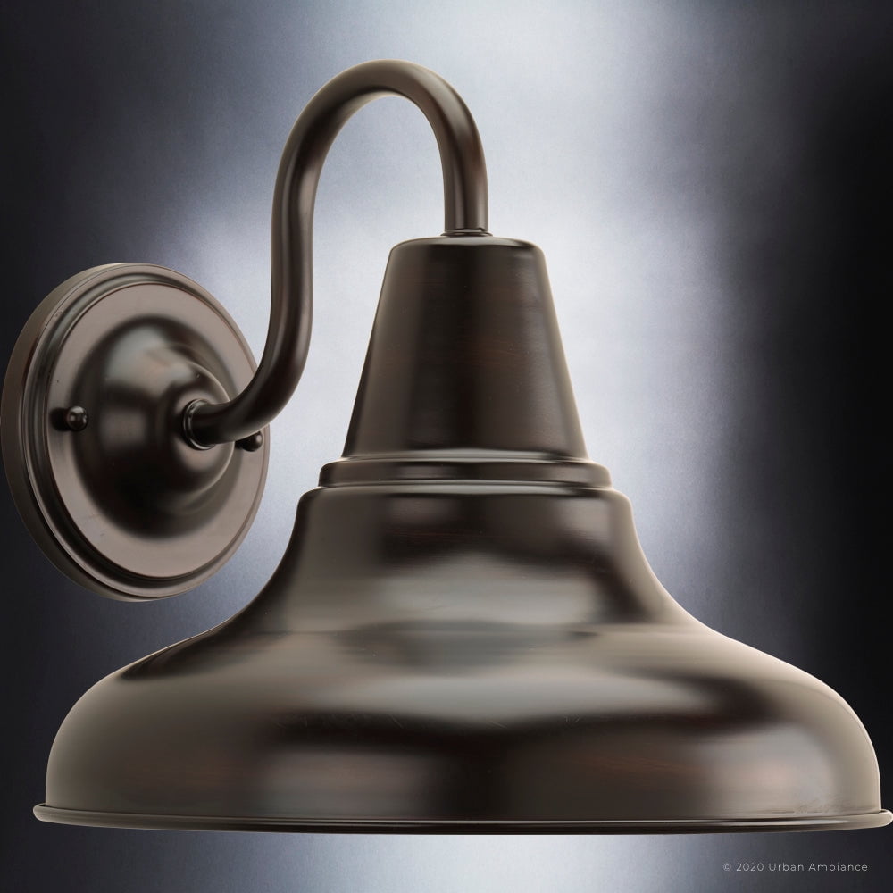 Luxury Industrial Wall Sconce, 10.5H x 12W, with Vintage Style, Olde Bronze, UHP1361 by Urban Ambiance