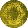 thumbnail image 1 of Ahgly Company Indoor Round Oriental Yellow Industrial Area Rugs, 6' Round, 1 of 4