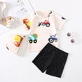thumbnail image 2 of Gubotare Baby Boy Swim Set Toddler Baby Boy Two Piece Swimsuit Set Short Sleeve Rashguard Swimwear Bathing Suit Sunsuit Beachwear 1T 2T (Beige,1-2 Years), 2 of 5