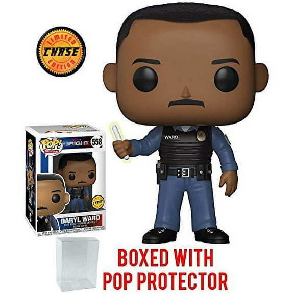 Funko Pop! Movies: Netflix Bright - Daryl Ward with Wand CHASE Variant Limited Edition Vinyl Figure (Bundled with Pop Box Protector Case)