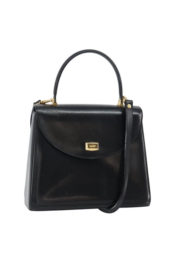 Pre-Owned Bally Vintage Handbag Leather Black Leather Handbag
