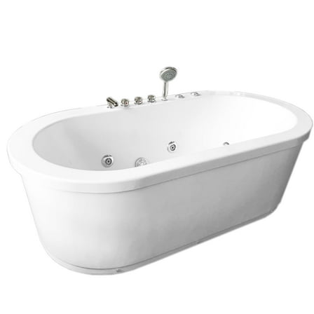 Whirlpool Freestanding Bathtub white 16 jets Rio