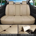 thumbnail image 6 of Car Seat Covers Full Set Fit for Honda Ridgeline 2005-2026, Premium Faux Leather Waterproof Breathable Anti‑Slip Seat Protectors, Beige, 6 of 7