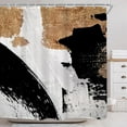 thumbnail image 2 of Abstract Black White Gold Shower Curtain for Bathroom Decor 72Wx72H Modern Minimalist Aesthetic Oil Painting Simple Neutral Art Printed Fabric Polyester Waterproof 12 Pack Plastic Hooks, 2 of 6
