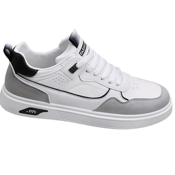 Men's Skateboard Shoes Casual Lace-Up Sneakers - Solid Color Low-Top PU Sneakers with Fabric Lining, PVC Sole, Cloth Insole, Suitable for Daily Wear