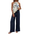thumbnail image 3 of Conjuntos de Verano de 2 Piezas para Mujer: Top Corto Sin Mangas, Pantalones Anchos y Sueltos, Conjuntos A Juego para Vacaciones. Marina L, 3 of 9