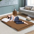 thumbnail image 4 of Costway Foldable Floor Sofa Bed 6-Position Adjustable Couch w/ 2 Pillows Brown, 4 of 12