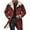 Wine, variant on Miluxas Men's Trench Coat – Suede Leather Shearling Faux Lined Long Jacket, Winter Casual Jacket
