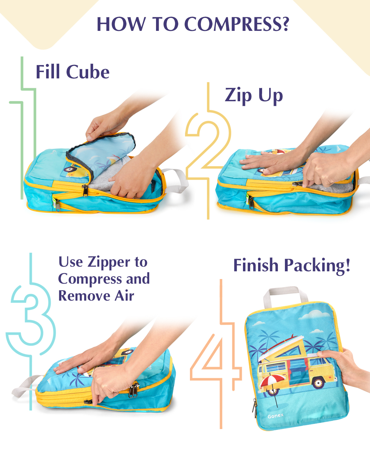 Gonex Compression Packing Cubes, 6-Set photo 8