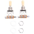 thumbnail image 1 of Perilla Selectora de Interruptor de Palanca Del  de Pastillas Recto Recto de 3 Vías Para   Lp Partes de Guitarra Eléctrica , Plata & Beige (2 Pcs), 1 of 1
