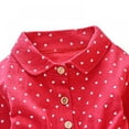 thumbnail image 5 of Baby Girl Long Sleeve Dress, Toddler Dot Skirt Casual Sundress Cute Clothes Outfit, Red, 5 of 8