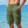 thumbnail image 2 of Men's Cargo Shorts Shorts Men Mens Athletic Shorts Quick Dry Sweat Shorts Chino Cotton Shorts Drawstring Elastic High Waisted Basketball Shorts Summer Beach Shorts with Pockets, 2 of 4