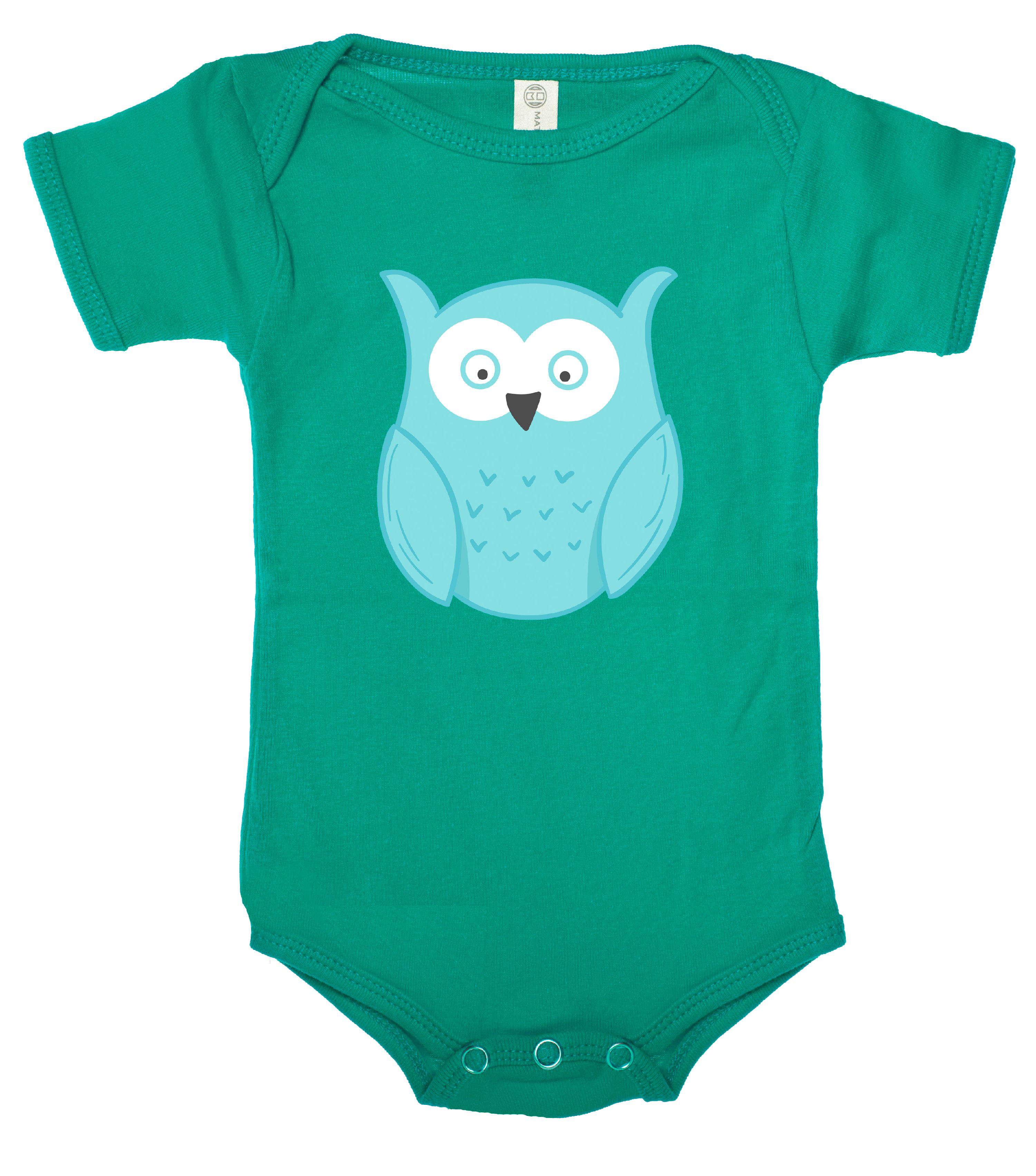 Newborn Baby Owl Wheel Gear Short Sleeve Romper Onesie Bodysuit Jumpsuit