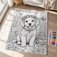 thumbnail image 3 of QISIWOLE DIY Coloring Blanket for Kids with 24 Color Markers, Color Fillable Flannel Blanket, Soft Cozy Blankets for Everyday Use Home Decor Birthday Gifts, Puppy Themed, 3 of 6