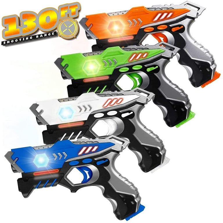 VATOS Infrared Laser Tag Set for Kids Adults with Vests 4 Pack,Laser Tag  Game 4 Players Indoor Outdoor Aged 6-12+ Years Boys Girls Gifts 