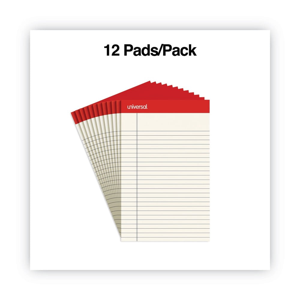 Universal UNV35852 50-Sheet 5 in. x 8 in. Colored Perforated Writing Pads - Narrow Rule, Ivory (1 Dozen)