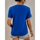 thumbnail image 2 of Blusa de manga corta con diseño de lunares en contraste para mujer Azul Real M Azul Real M Xishao ropa, 2 of 2
