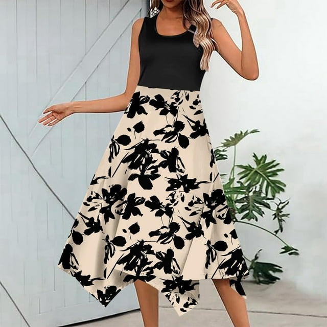 WILLBEST Vestidos Floreados Para Mujer Vestido Largo Informal De Verano Con Estampado Floral Y Elegante