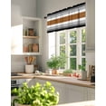thumbnail image 6 of Black Brown Stripe Window Valance Curtain Boho Style Rod Pocket Short Curtain for Living Room, Bedroom & Kitchen Window Decor 42x12in, 6 of 8