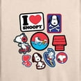 thumbnail image 3 of Peanuts - I Heart Snoopy Patches - Women's Lightweight French Terry Long Sleeve Shirt, 3 of 6